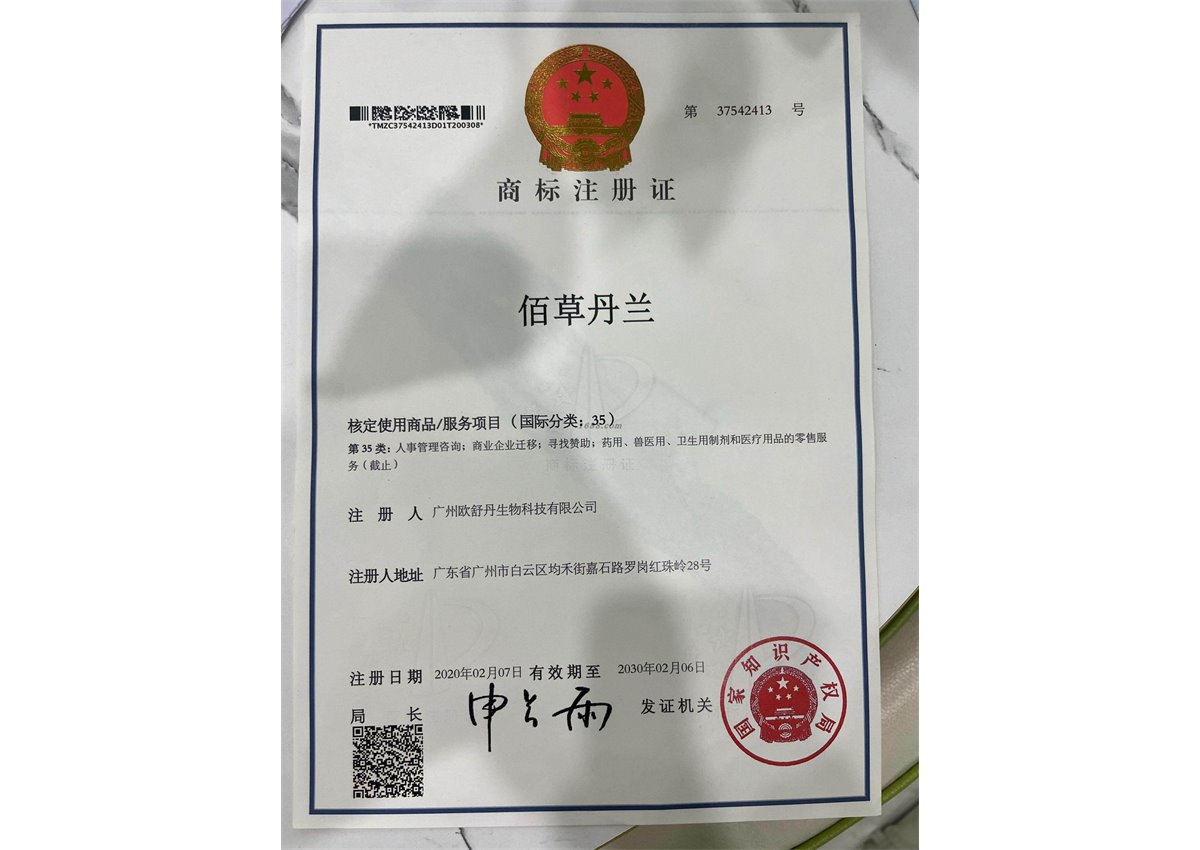 Trademark Registration certificate document