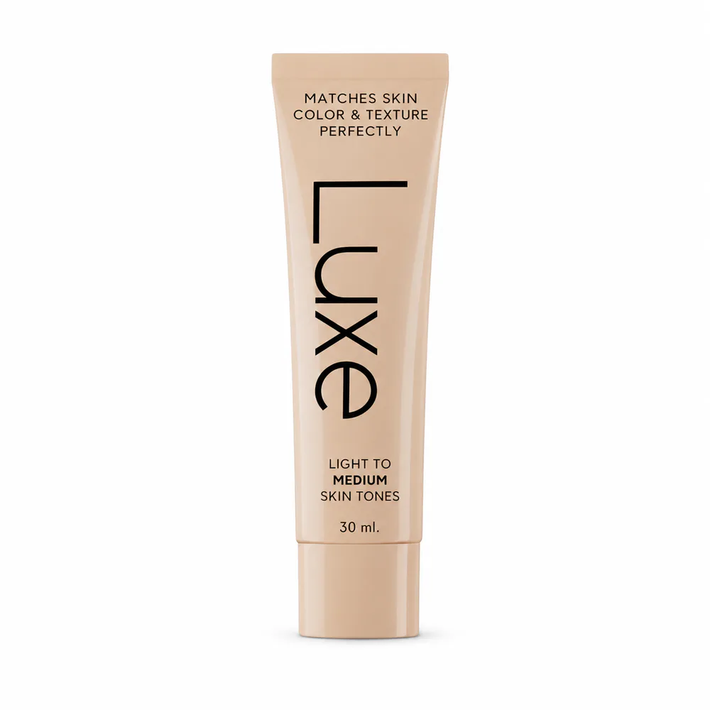Luxe Skin Tone Foundation private label face cream product packaging on a white background