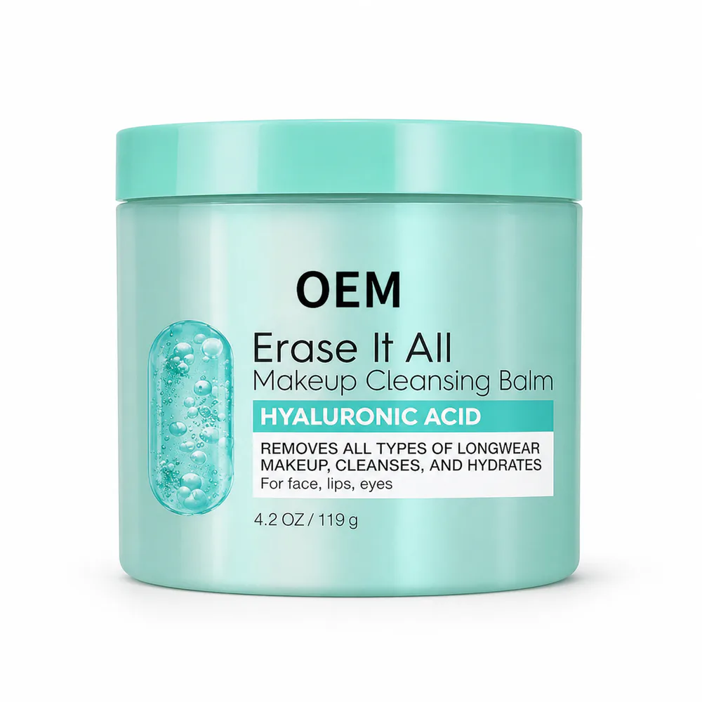 Hyaluronic Acid Makeup Cleansing Balm private label cleanser product packaging on a white background
