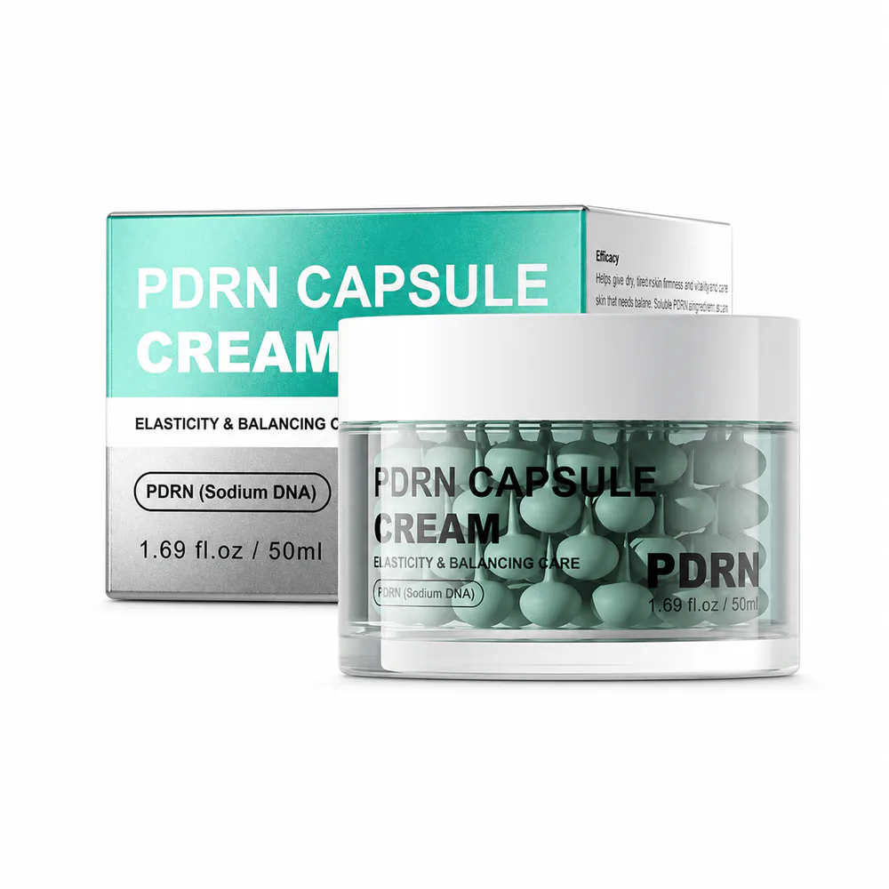 PDRN Capsule Cream private label face cream product packaging on a white background