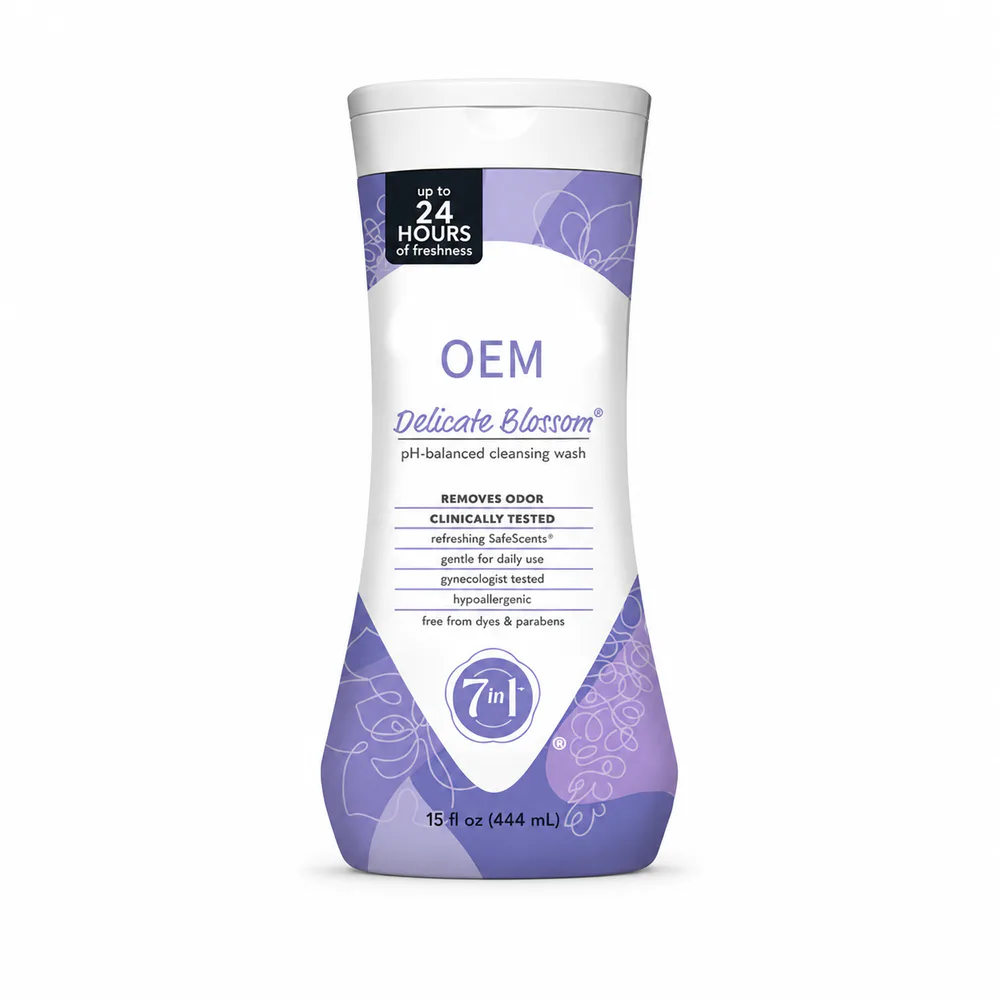Delicate Blossom pH-Balanced Cleansing Wash private label body wash product packaging on a white background