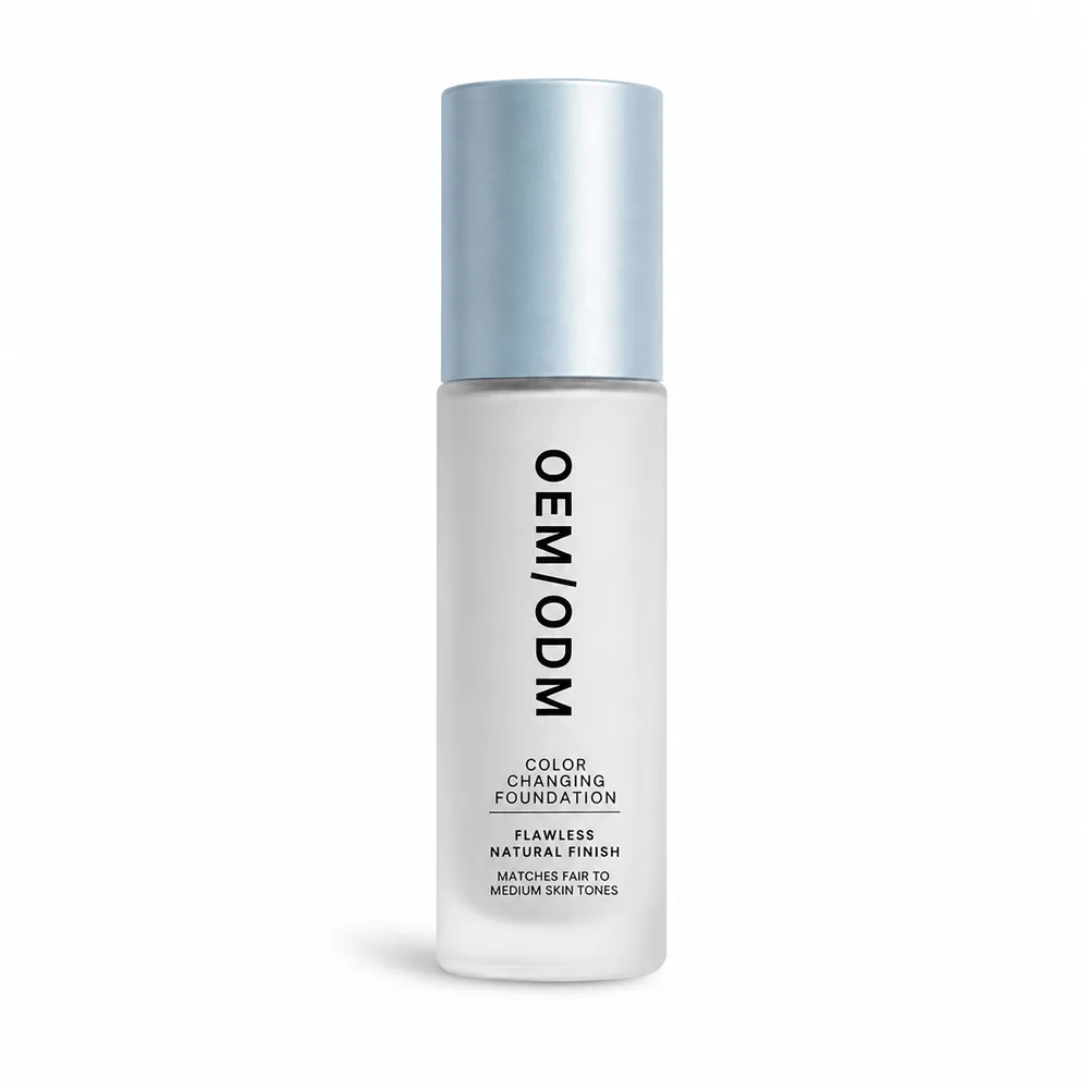 Color Changing Foundation private label face cream product packaging on a white background