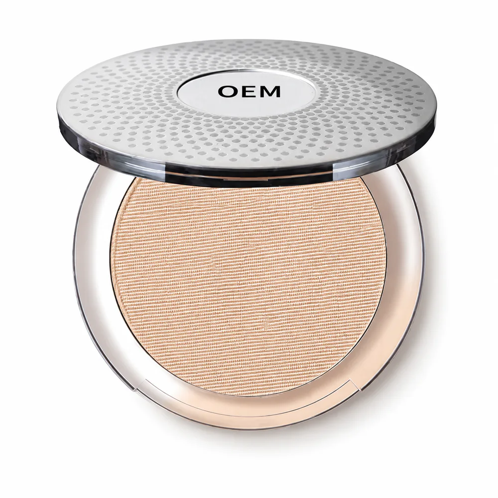 Pressed Powder Compact private label face cream product packaging on a white background