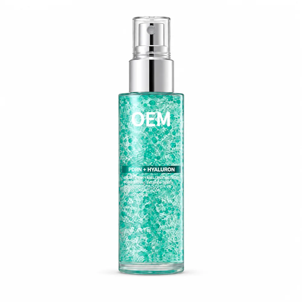 PDRN Hyaluron Revitalizing Essence Spray private label serum product packaging on a white background
