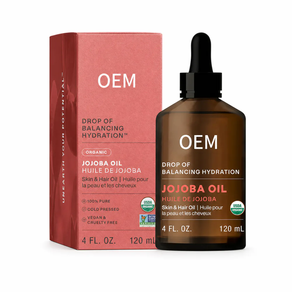 Jojoba Oil Balancing Hydration private label serum product packaging on a white background