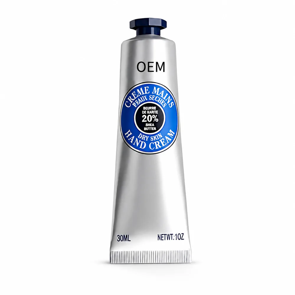 Shea Butter Dry Skin Hand Cream private label body lotion product packaging on a white background