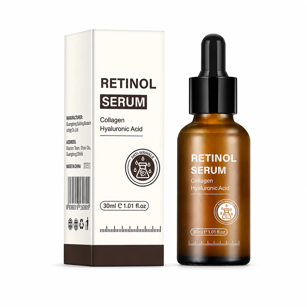 Retinol Serum private label serum product packaging on a white background