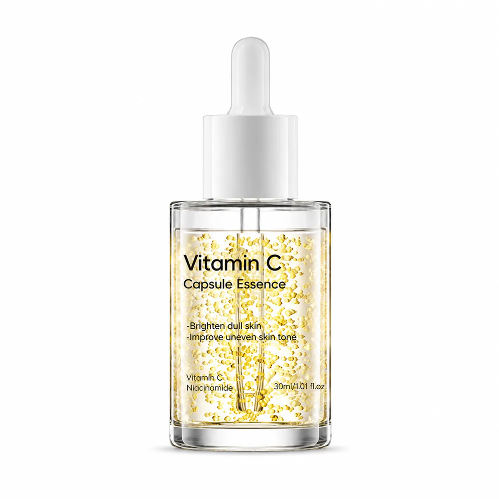 Vitamin C Capsule Essence private label serum product packaging on a white background